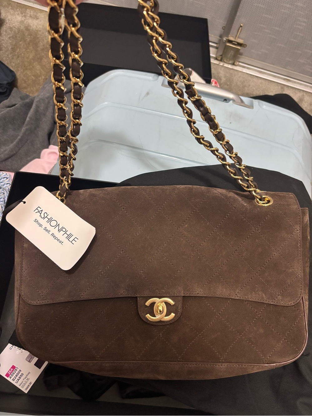 Chanel NEW Dark Brown Suede Small Souplissimo Maxi Flap Bag